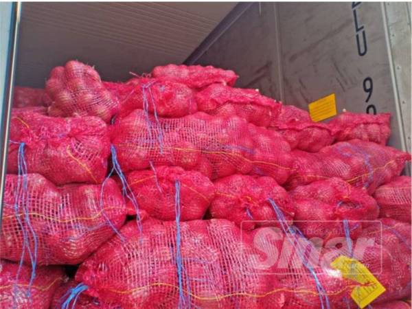 Bawang antara keluaran pertanian yang dirampas Maqis Pulau Pinang.
