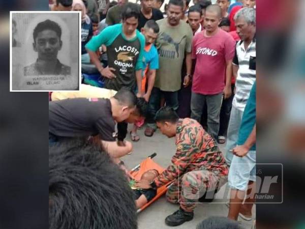 Mangsa yang berjaya diselamatkan dibawa ke Hospital Kepala Batas bagi menerima rawatan. Gambar kecil, Mohamed Zulfadhli