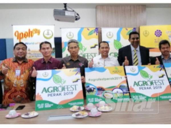 Abdul Yunus (tiga dari kanan) pada sidang media Agrofest Perak 2019 hari ini.