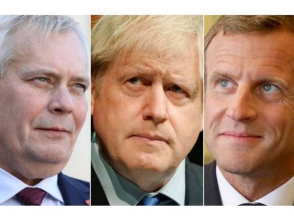 Rinne (kiri) memaklumkan beliau dan Macron (kanan) bersetuju memberi tarikh akhir baharu kepada Johnson.