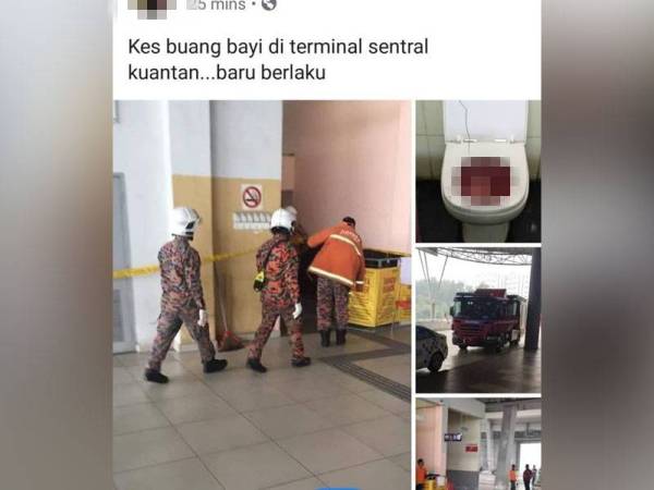 Gambar dan posting mengenai penemuan mayat bayi tular di Facebook.