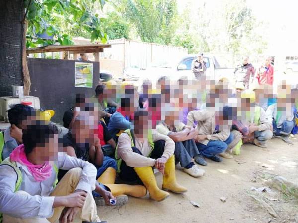 Sebahagian daripada PATI yang ditahan sempena OP Bersepadu, kelmarin. FOTO: JIM TERENGGANU