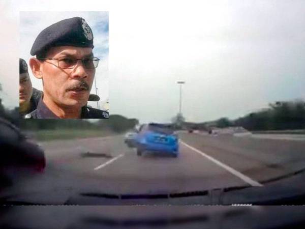 Tangkap layar video tular yang menunjukkan kemalangan tersebut. Gambar kecil: Azman