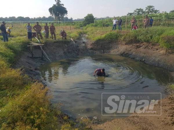 Mangsa berusia 35 tahun ditemui mati di kebun sayurnya di Jalan Tali Air, Banting hari ini.