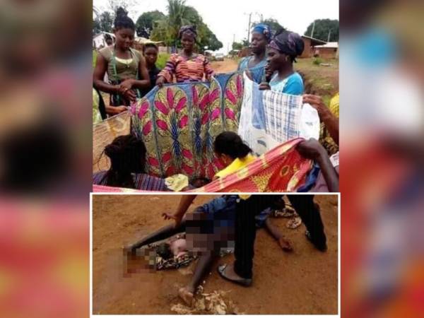 Wanita melahirkan bayi di tepi jalan gara-gara kelewatan penganggutan. - Foto Asirigbakaute