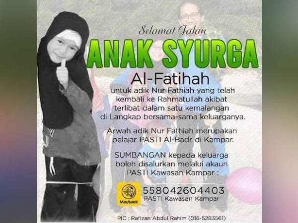 Kempen mengumpul dana yang digerakkan Pasti Kampar di media sosial.