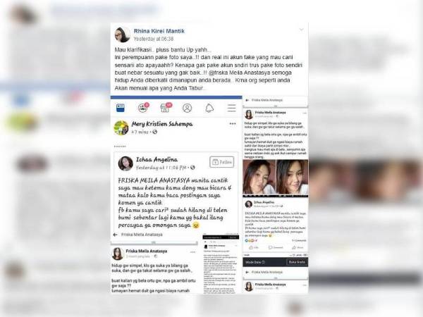 Rhina Kirei Mantik mendedahkan wanita itu menggunakan gambarnya.