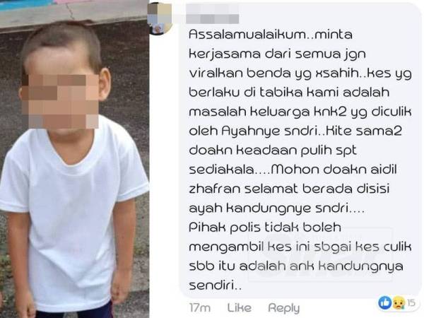 Keratan tular berhubung kejadian tersebut.