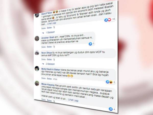 Antara reaksi netizen yang menyokong kenyataan Najib disebabkan beliau mempunyai bukti.