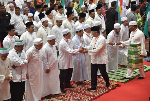 Presiden UMNO, Datuk Seri Dr Ahmad Zahid Hamidi tiba di Stadium Negeri sempena HPU peringkat Terengganu.