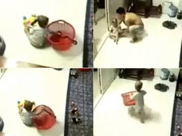 Detik cemas kanak-kanak 'bermain' dengan ular sebelum dipatuk.