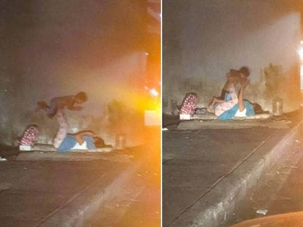 Gambar yang menunjukkan seorang wanita menimang anaknya di bawah jambatan yang dipercayai gelandangan kini tular di laman Twitter.