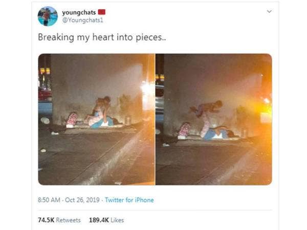 Perkongsian gambar tersebut kini tular di media sosial yang kini meraih 74,500 ulang kicau, 189,400 tanda suka.