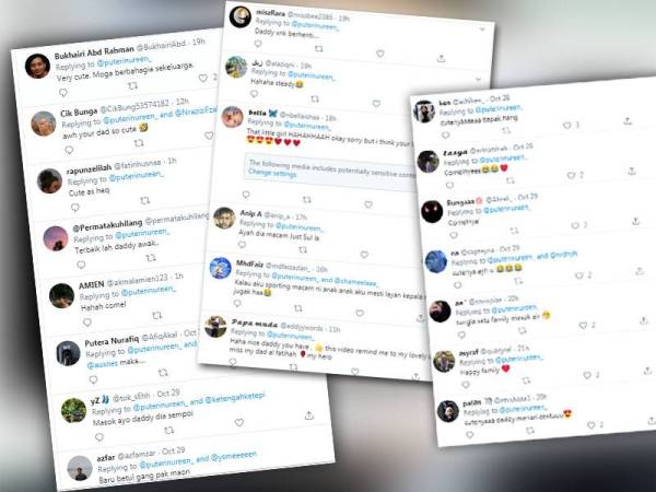 Antara reaksi netizen yang berbangga Puteri Nureen mempunyai ayah yang begitu sempoi