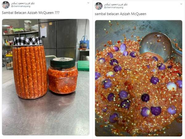 Ciapan baginda di Twitter miliknya kini menjadi perbualan hangat yang ingin merasai sambal belacan buatan baginda.
