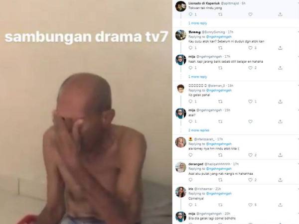 Antara reaksi netizen yang sebak lebih-lebih lagi melihat warga emas tersebut menangis kerana sedih melihat cucunya pergi.