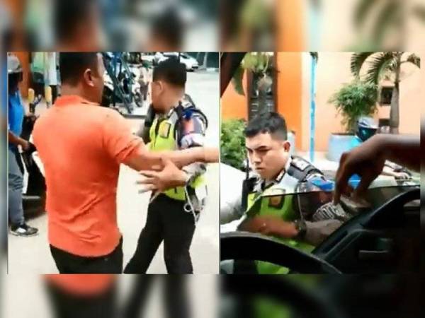Tindakan seorang anggota polis menahan dan merampas kunci ketika sebuah ambulans menghantar pesakit di Sumatera Utara membangkitkan kemarahan netizen di Indonesia. - Foto Agensi