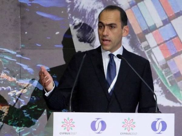 Georgiades ketika Mesyuarat Tahunan dan Forum Perniagaan Bank Eropah untuk Pembinaan Semula dan Pembangunan (EBRD) di Nicosia, Cyprus pada 11 Mei lalu.