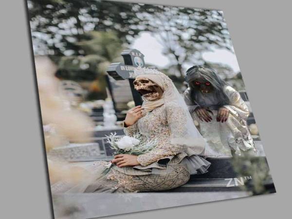 Netizen troll wajah model pengantin tular di laman sosial.