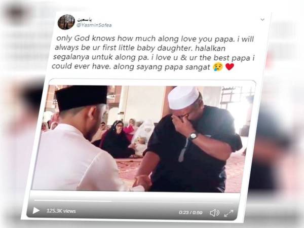 Perkongsian Yasmin di Twitter miliknya kini tular di media sosial yang kini meraih 123,800 tontonan dan 8,900 ulang kicau.