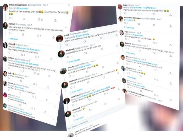 Antara reaksi netizen terhibur dengan gelagat yang diterima oleh Arif.