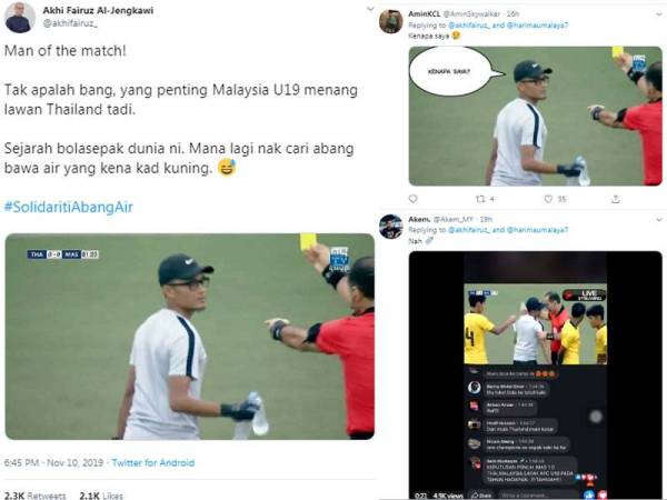 Perkongsian oleh @akhifairuz di laman Twitter kini tular di media sosial yang meraih 2,300 ulang kicau dan 2,100 meninggalkan tanda suka.