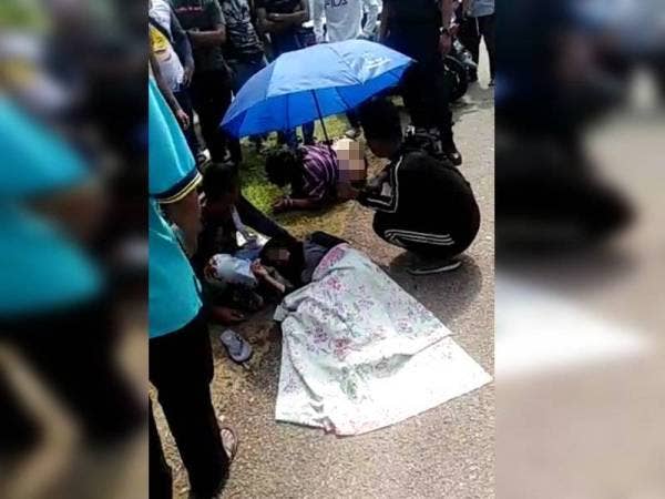 Gambar kejadian yang kini tular di laman sosial.