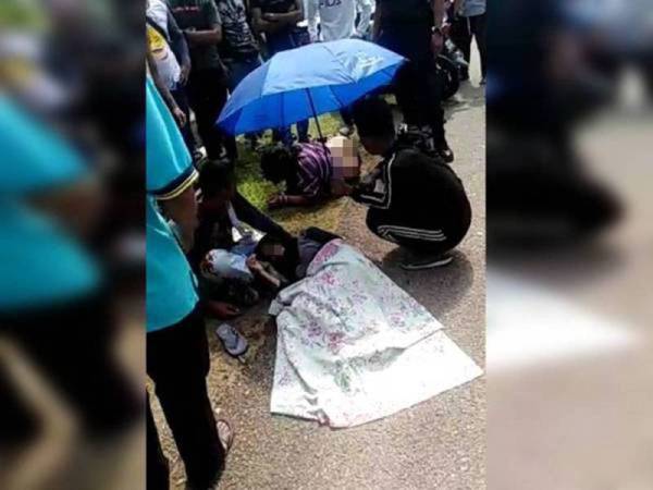 Gambar mangsa yang cedera turut tular di laman sosial semalam.