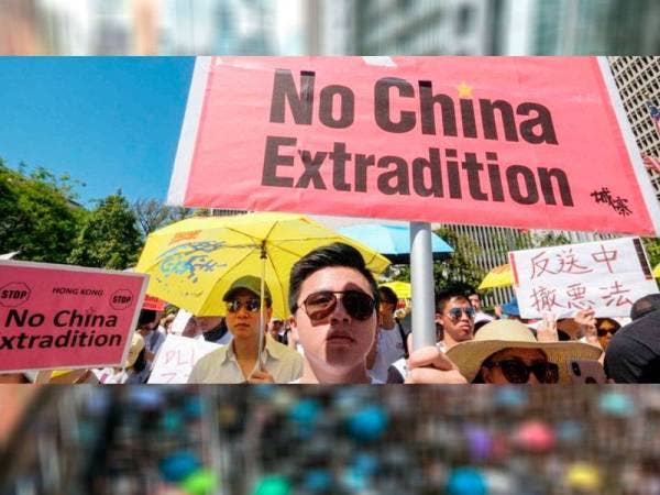 Sebahagian besar penduduk Hong Kong terutamanya orang muda membantah Rang Undang-Undang Ekstradisi. Foto AFP