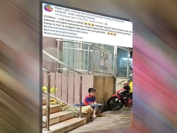 Perkongsian Reza di Facebook kini tular di media sosial yang meraih 2,000 tanda suka dan 7,300 warganet berkongsi kisah kanak-kanak tersebut.