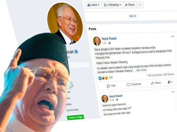Najib mendakwa kononnya DAP mahu bertindak untuk mengkambinghitamkan Dr Mahathir sebagai berikutan kekalahan PRK Parlimen Tanjung Piai.