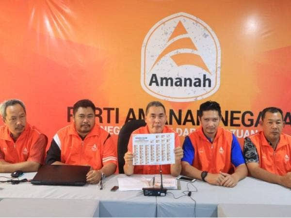 Akhiruddin menunjukkan senarai calon yang bertanding pada Pemilihan Amanah Perak 2019 pada 23 November nanti ketika sidang media hari ini.