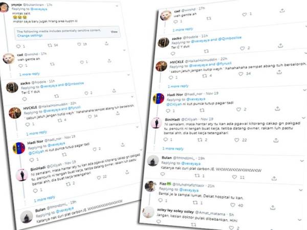 Antara reaksi netizen mengecam tindakan yang dilakukan oleh pencuri untuk cubaan mencuri motosikal tersebut dan memuji dengan tindakan pemilik motosikal dan orang ramai menghubungi pihak polis bagi memberkas individu terbabit kerana dapat menghentikan kegiatan tidak bermoralnya itu.