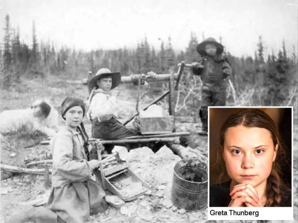 Wajah Greta Thunberg serupa dengan foto gadis itu dan warganet mengatakan Greta seorang pengembara masa dihantar dari tahun 1898.