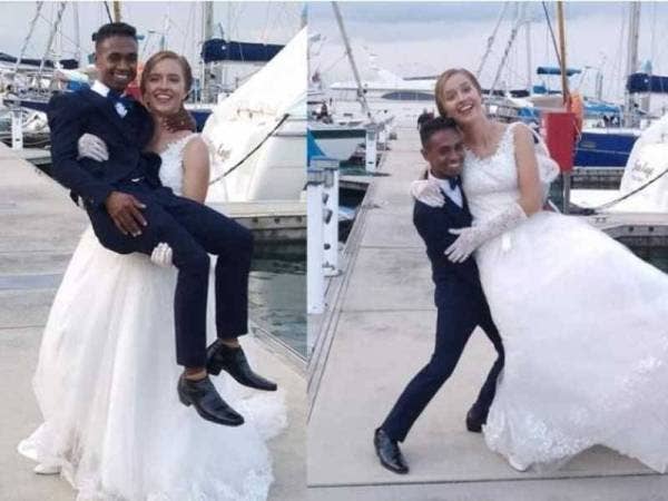 Marselinus bersama isterinya Marie.