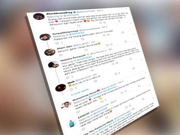 Antara reaksi netizen yang tersentuh dengan gelagat insan istimewa itu.