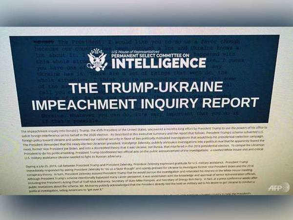 Salinan laporan tersebut yang dikemukakan oleh Jawatankuasa Laporan Risikan terhadap siasatan pemecatan Trump-Ukraine.
