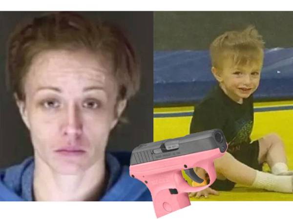 Melissa kini dihukum penjara 24 tahun atas kecuaiannya sehingga menyebabkan kematian anaknya itu. Pistol milik ibunya yang meragut nyawa Lokhi. Gambar kanan: Lokhi Bloom