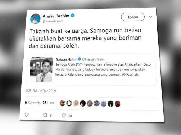 Paparan Twitter Anwar.