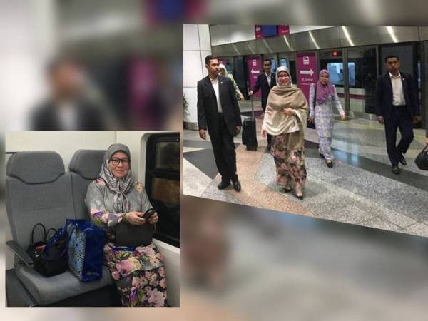 Foto baginda menaiki KLIAEkpres dimuat naik di Instagram Istana Negara.