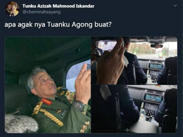 Paparan Twitter Tunku Azizah berhubung gelagat Sultan Abdullah tular di laman sosial.