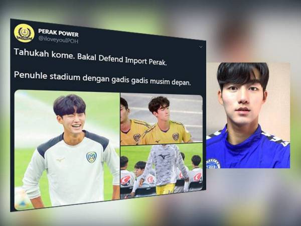 Paparan Twitter Perak Power tular di laman sosial. Gambar kecil: Jeon Hyo-Seok
