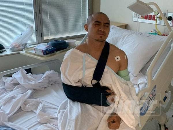 Keadaan Azizulhasni selepas mendapatkan rawatan di sebuah hospital di Brisbane.