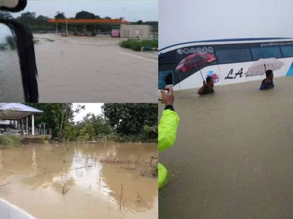 Bandar Mersing yang sering kali menjadi tumpuan pelancong pada hujung minggu tidak ubah seperti ‘pekan koboi’ hari ini selepas terputus hubungan dengan daerah lain ekoran bencana banjir yang melanda daerah itu sejak semalam. Foto: Pembaca