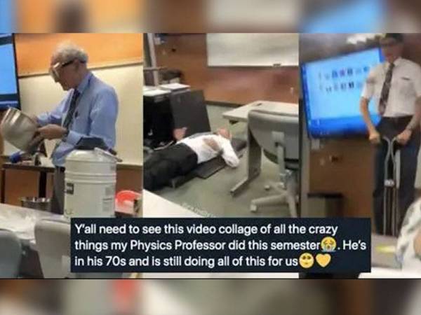 Profesor David Wright menggunakan teknik mengajar kreatif bagi menarik minat pelajarnya.