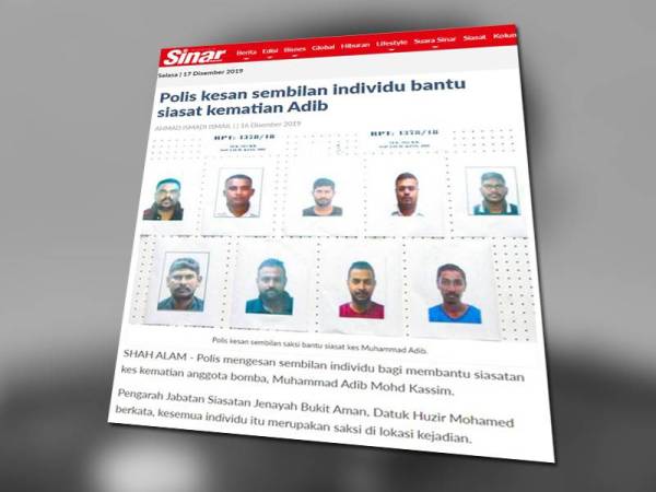 Laporan Sinar Harian semalam.