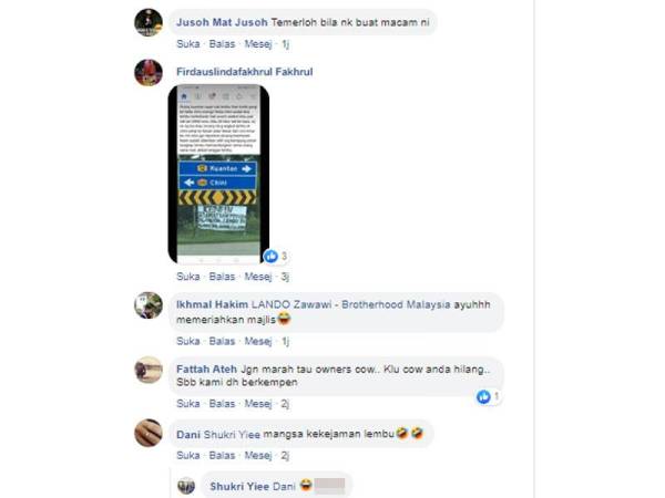 Antara reaksi netizen yang bersetuju dengan kempen yang dilakukan dan menyokongnya bagi memberi pengajaran kepada pemilik lembu agar lebih teliti dalam memerhati lembu tersebut.