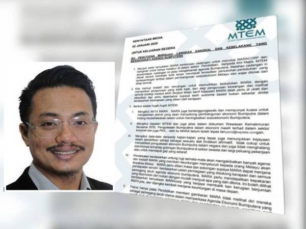 Kenyataan MTEM berhubung isu berkenaan. (Gambar kecil: Ahmad Yazid)