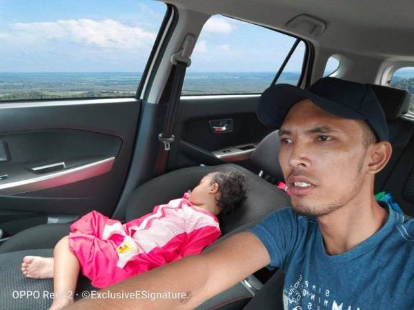 Suntingan gambar yang dilakukan oleh Hairun Ashrie menunjukkan seolah-olah kereta yang dipandunya itu sedang terbang.