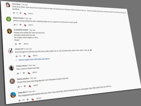 Antara komen pada video yang disiar dalam akaun YouTube Alif Satar.
